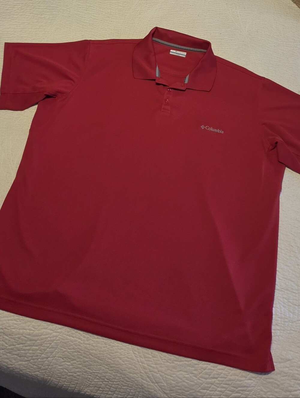 Columbia Men's Red Short-Sleeve Active Polo, Size XXL